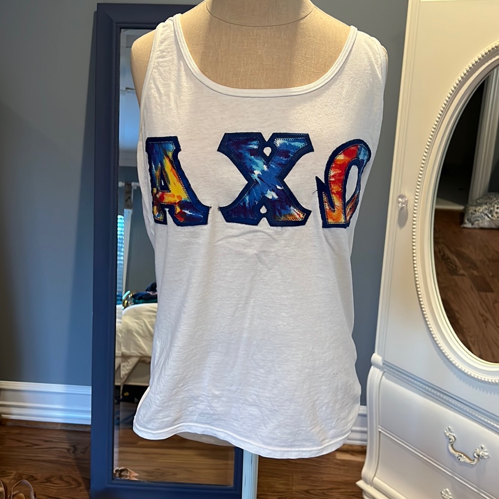 Alpha Chi Omega Stitched Letters Tank